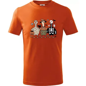 Chlapecké oblečení Halloweenské kachny - Tričko dětské bavlněné - 98 cm / 2 roky ( Oranžová )