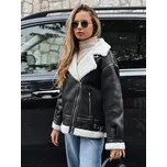 Černá dámská koženková bunda s beránkovou podšívkou TY5246 Velikost: M