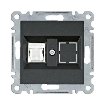 Elektrická zásuvka Zásuvka datová 1x RJ cat.5e UTP, černá mat HAGER WL2113