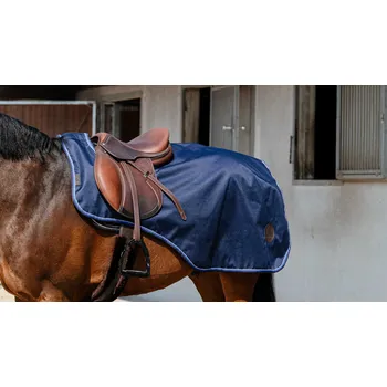Deka pro koně EQUITHÈME Deka bederní Classic Equithème, s fleecem, nepromokavá, 1200 D, navy Délka zad: 125 cm