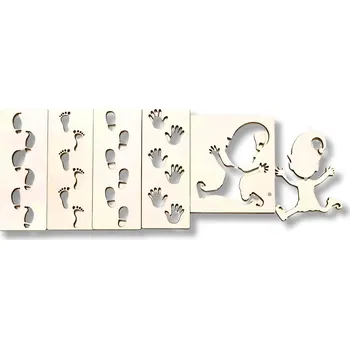 Vánoce GRAVENO Sada šablon – Vánoční skřítek a jeho stopy (6 ks)