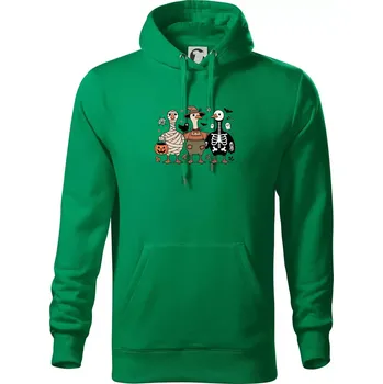 Pánská mikina Halloweenské kachny - Mikina pánská Cape s kapucí - 4XL ( Středně zelená )