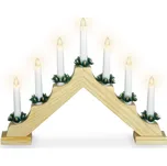 Svícen most 7 LED žárovek dřevo přírodní