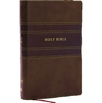 NKJV Personal Size Large Print Bible with 43,000 Cross References, Brown Leathersoft, Red Letter, Comfort Print - Thomas Nelson
