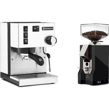 Kávovar Rancilio Silvia E, white + Eureka Mignon Silenzio 55, CR black