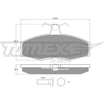Brzdová destička Sada brzdových destiček, kotoučová brzda TOMEX TX 10-272