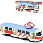 Tramvaj česká kovová 16cm zpětný chod I Love Prague model v krabici