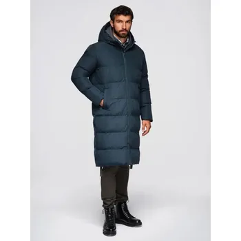 Pánská casual bunda Ombre Clothing Atraktivní prošívaná tmavě modrá pánská parka V2 JALJ-0269