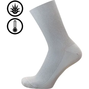 Pánské ponožky KNITVA Zdravotní ponožky s Aloe Vera s chladivým efektem NELA šedá světlá 39