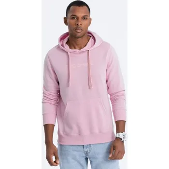 Pánská mikina Buďchlap Stylová růžová mikina s nápisem B1351