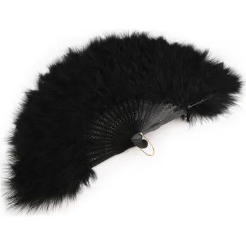 Karnevalový doplněk Vějíř péřový velký, malé, 9 černá