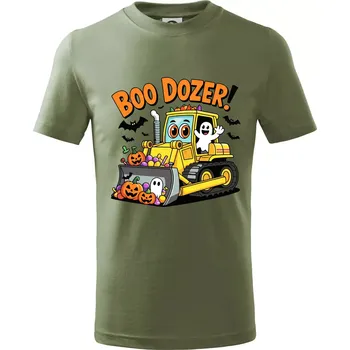Chlapecké oblečení Halloweenský boo dozer - Tričko dětské bavlněné - 104-110cm / 3-4 roky ( Khaki )