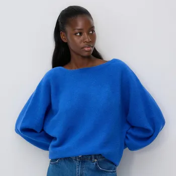 Dámský svetr Reserved - Svetr s příměsí vlny - modrá - 128HH-55X - 128HH-55X-L