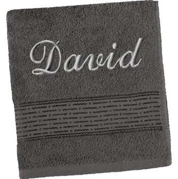 Ručník Bellatex Froté ručník proužek s výšivkou jména 50x100 cm tm. Šedá
