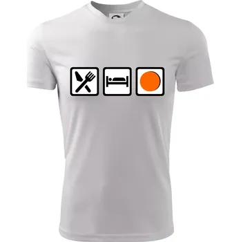 Chlapecké tričko Eat sleep repat hokejbal v řadě - Dětské triko sportovní (dresovina) - 122 cm/6 let ( Bílá )