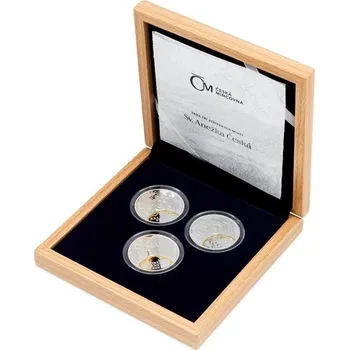 2021 - Sada tří stříbrných mincí Sv. Anežka Česká proof