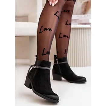 Dámské kozačky Zazoo 2326 Sametové Dámské Nazouvací Botky Barva: Černá, Velikost: 36