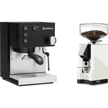 Kávovar Rancilio Silvia BC, black + Eureka Mignon Silenzio 55, CR white