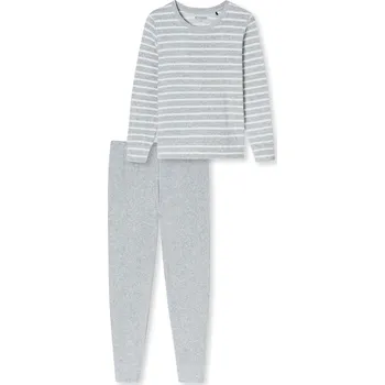 Dámské pyžamo 722440 - Froté pyžamová souprava Schiesser - pro ženy - vel. 42 - barva: šedá/s proužky