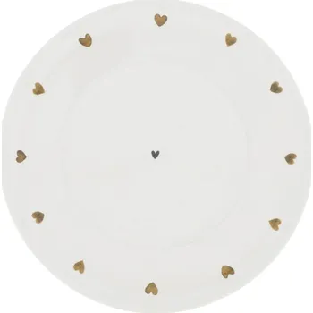 Bastion Collections Keramický podšálek Brown Hearts Ø 15 cm