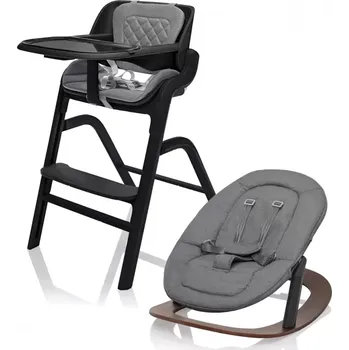 Jídelní židlička Zopa Set židlička Inspira + novorozenecký set + houpací základna Berry Black