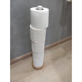 Ntrid Stojan/držák toaletního papíru Tower kruh - dub/hliník