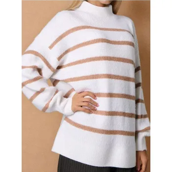 Dámský svetr Sinsay - Pruhovaný svetr s proužky - krémová - 234FJ-01X - 234FJ-01X-XS