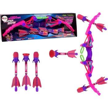 Dřevěná hračka Střílecí luk růžový se zářícími šípy (58 cm)