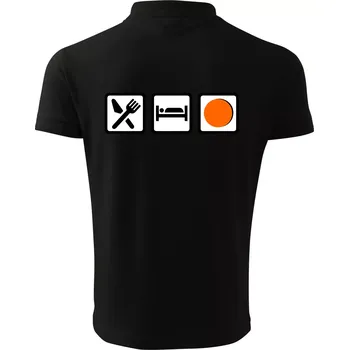 Pánská košile Eat sleep repat hokejbal v řadě - Polokošile pánská Pique Polo 203 - L ( Černá )