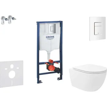 Grohe Rapid SL - Set předstěnové instalace, klozetu Oudee Vortex a sedátka softclose, tlačítko Skate Cosmopolitan, alpská bílá SANI11BA3110