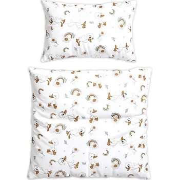 Povlečení Baby Nellys Povlečení do postýlky, 2D sada - Kačátko, bílá/béžová Velikost povlečení: 135x100, Rozměry polštáře: 40 x 60, Rozměry přikrývky: 120 x 90