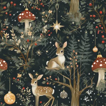 Vánoce Lesní vánoční ozdoby teplákovina by MIMI [supreme]