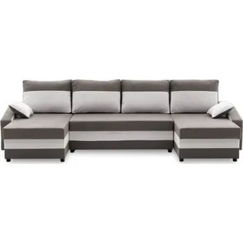 Sedací souprava Velká rohová rozkládací sedací souprava SPARTA Šedá/bílá