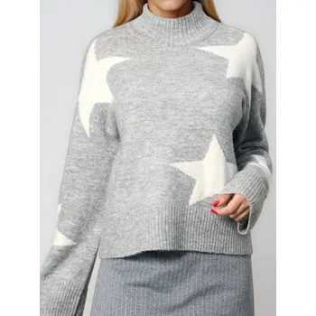 Dámský svetr Sinsay - Vzorovaný svetr - šedá - 254FJ-09M - 254FJ-09M-L