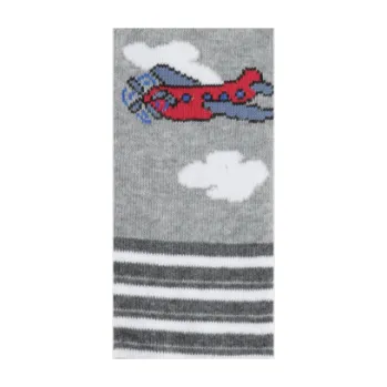 Dětské punčocháče bavlněné NOVIA Velikost: 128-134, Barva: šedá, Vzor: LETADLO Velikost: 128-134, Barava: šedá, Vzor: LETADLO