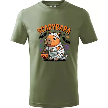 SCARYBARA - Tričko dětské bavlněné - 122 cm/6 let ( Khaki )