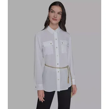 Dámská košile KARL LAGERFELD PARIS dámská košile s řetízkem bílá M