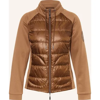 Monari Dámská Prošívaná Bunda Ze Směsi Materiálů, hnědá, 40