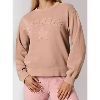 Dámská móda Sinsay - Mikina s kulatým výstřihem - hnědá - 047FJ-84X - 047FJ-84X-XS