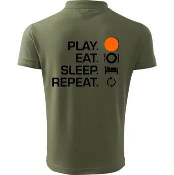 Pánská košile Hokejbal - Play eat sleep repeat - Polokošile pánská Pique Polo 203 - M ( Khaki )