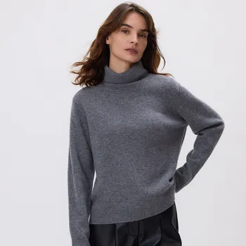 Dámský svetr Reserved - Rolák z vlny - středně šedá - 265HI-85M - 265HI-85M-L