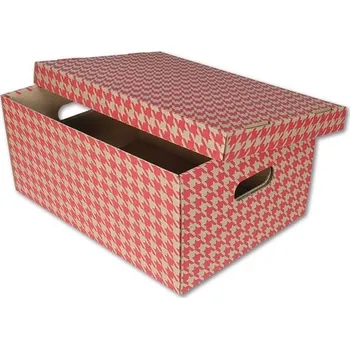 Archivační box Úložná krabice Emba - hnědočervená, nosnost 50 kg, 2 ks