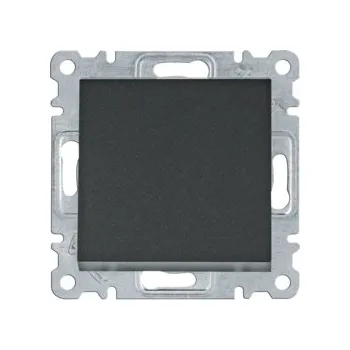 vypínač Spínač 1-pólový, řazení 1, černá mat HAGER WL0013