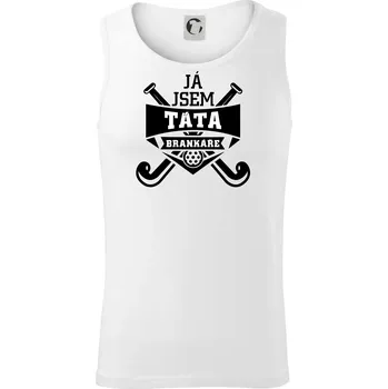 Hokejbal - Já jsem táta brankáře - Tílko pánské Core - S ( Bílá )