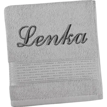 Osuška Bellatex Froté osuška proužek s výšivkou jména 70x140 cm Šedá