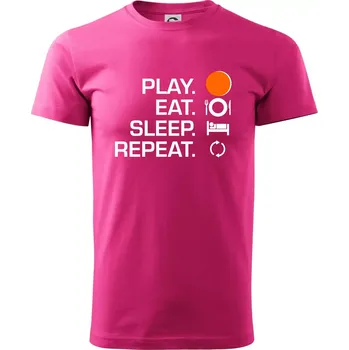 Pánská móda Hokejbal - Play eat sleep repeat - Klasické pánské triko vyšší gramáže - L ( Purpurová )