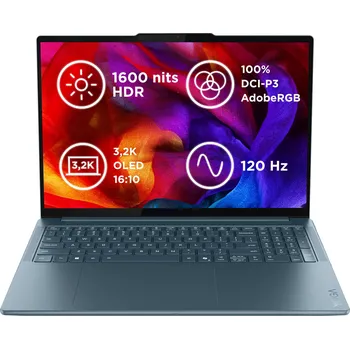 Notebook Lenovo Yoga Pro 9/16IAH10/U9-285H/16"/3200x2000/T/64GB/2TB/RTX 5070/W11H/Tidal Teal/3R