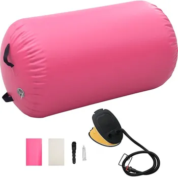 Fitness vidaXL Nafukovací cvičební válec s pumpou 100 x 60 cm PVC [92712] Barva: Růžová
