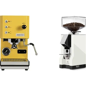 Kávovar Profitec GO, yellow + Eureka Mignon Silenzio 55, CR white