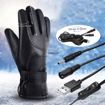 Rukavice Vyhřívané rukavice na USB, černé, vel.uni